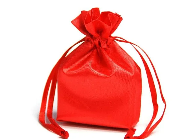 Floral - printed shopping and gift bags with a drawstring top for a feminine look4x6 Red Elegant Satin Bags - 12 pcs Floral - printed shopping and gift bags with a drawstring top for a feminine look4x6 Red Elegant Satin Bags - 12 pcs