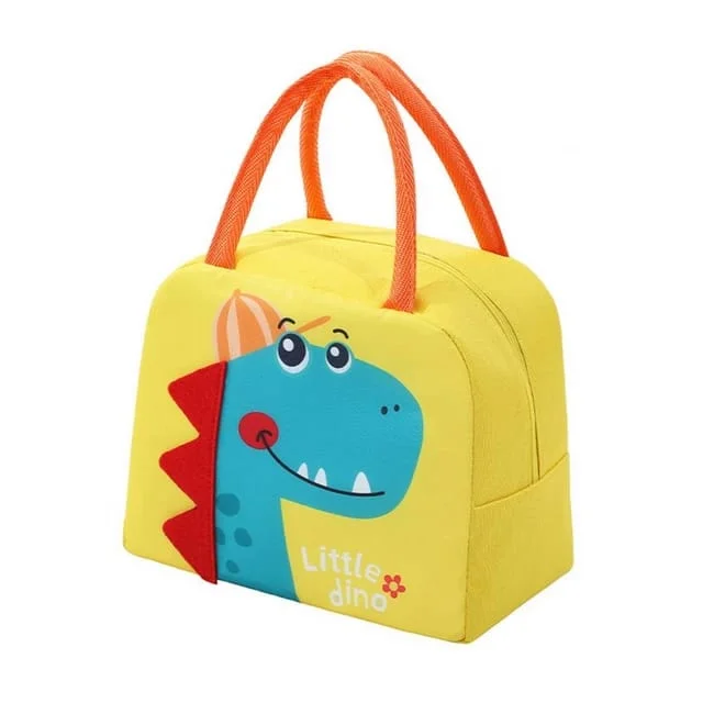 Lunch bags with a magnetic closure for quick and easy accessCute 3d design Animal Printed Insulated Lunch bag for kids (Yellow Dino) Lunch bags with a magnetic closure for quick and easy accessCute 3d design Animal Printed Insulated Lunch bag for kids (Yellow Dino)
