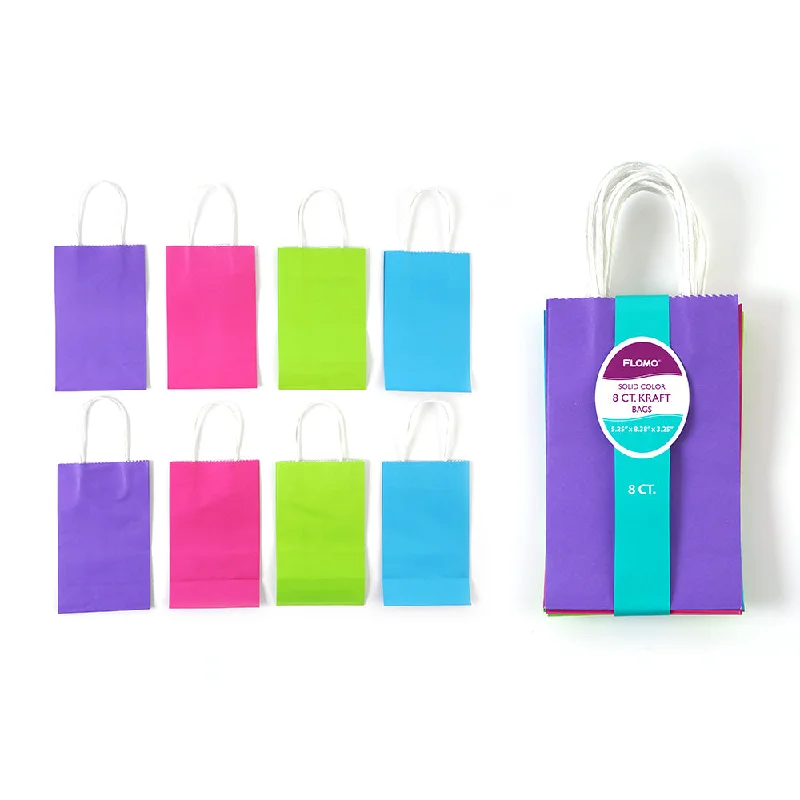 Waterproof nylon shopping and gift bags for outdoor gifts8Pk Bright Color White Kraft Bag Waterproof nylon shopping and gift bags for outdoor gifts8Pk Bright Color White Kraft Bag
