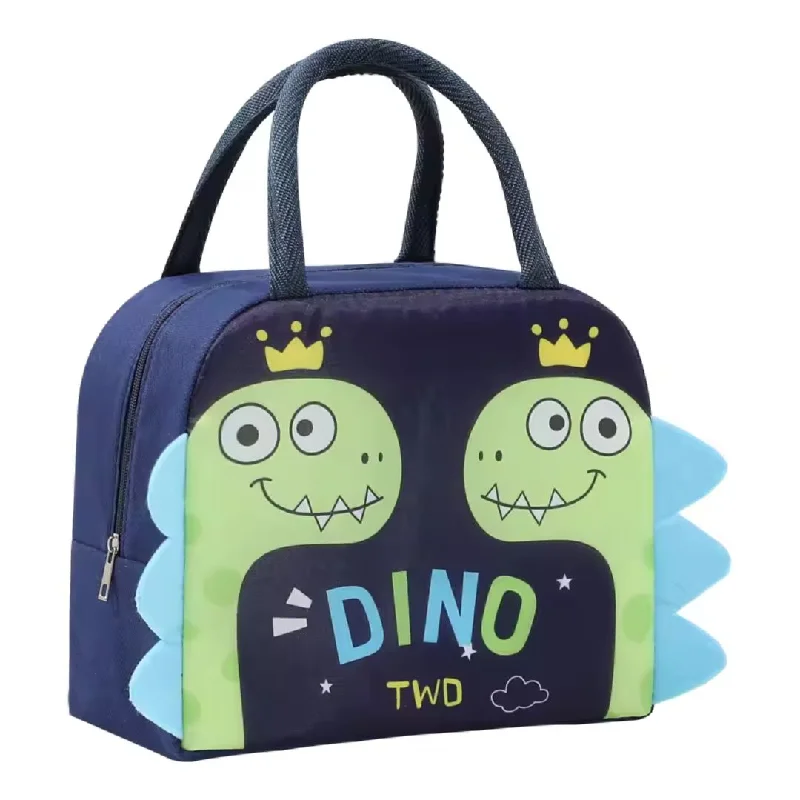 Lunch bags with a separate compartment for drinks and utensils3D Dinosaur Design Small Lunch Bag for Kids (Dark Blue) Lunch bags with a separate compartment for drinks and utensils3D Dinosaur Design Small Lunch Bag for Kids (Dark Blue)