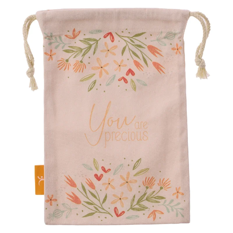 Monogrammed shopping and gift bags with personalized initials for a unique touchYou Are Precious Small Cotton Drawstring Bag Monogrammed shopping and gift bags with personalized initials for a unique touchYou Are Precious Small Cotton Drawstring Bag
