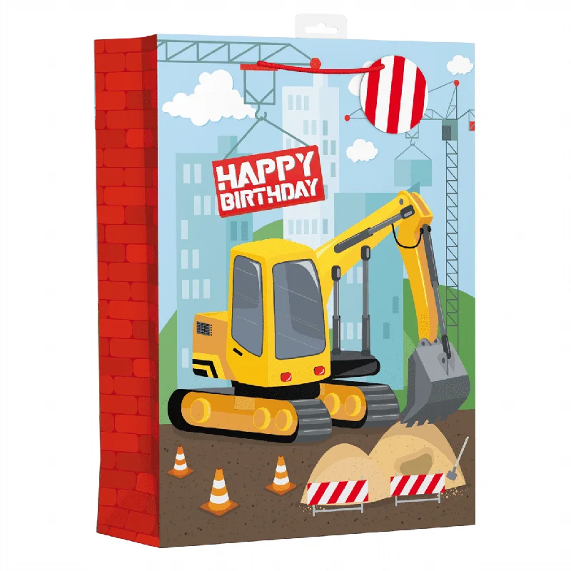 Leatherette shopping and gift bags with a zipper closure for securityExtra Large Gift Bag - Digger
