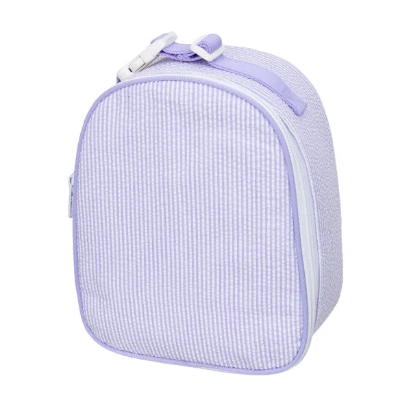 Designer lunch bags with a high - end brand logo for luxury usersPurple Seersucker Lunchbox Designer lunch bags with a high - end brand logo for luxury usersPurple Seersucker Lunchbox