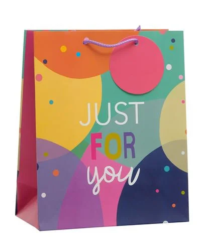 Retro - inspired shopping and gift bags with a bold color palette for nostalgiaGift Bag Medium - Just For You Female Retro - inspired shopping and gift bags with a bold color palette for nostalgiaGift Bag Medium - Just For You Female