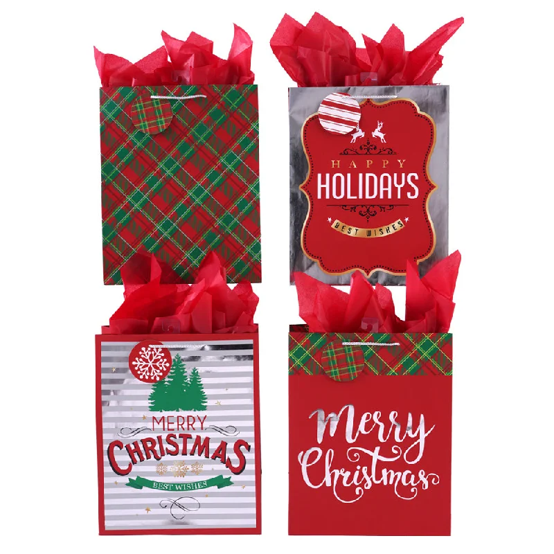 Eco - friendly bamboo shopping and gift bags for sustainable giftingExtra Large Christmas Plaid Party Hot Stamp Bag, 4 Designs Eco - friendly bamboo shopping and gift bags for sustainable giftingExtra Large Christmas Plaid Party Hot Stamp Bag, 4 Designs