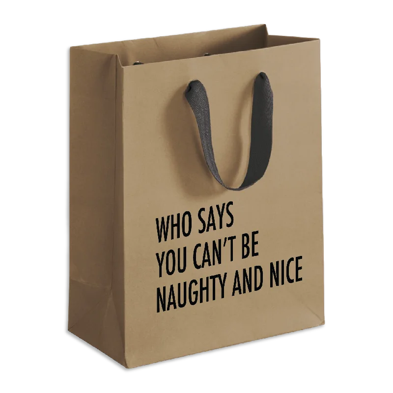 Monogrammed shopping and gift bags with personalized initials for a unique touchNaughty Nice Christmas Gift Bag Monogrammed shopping and gift bags with personalized initials for a unique touchNaughty Nice Christmas Gift Bag