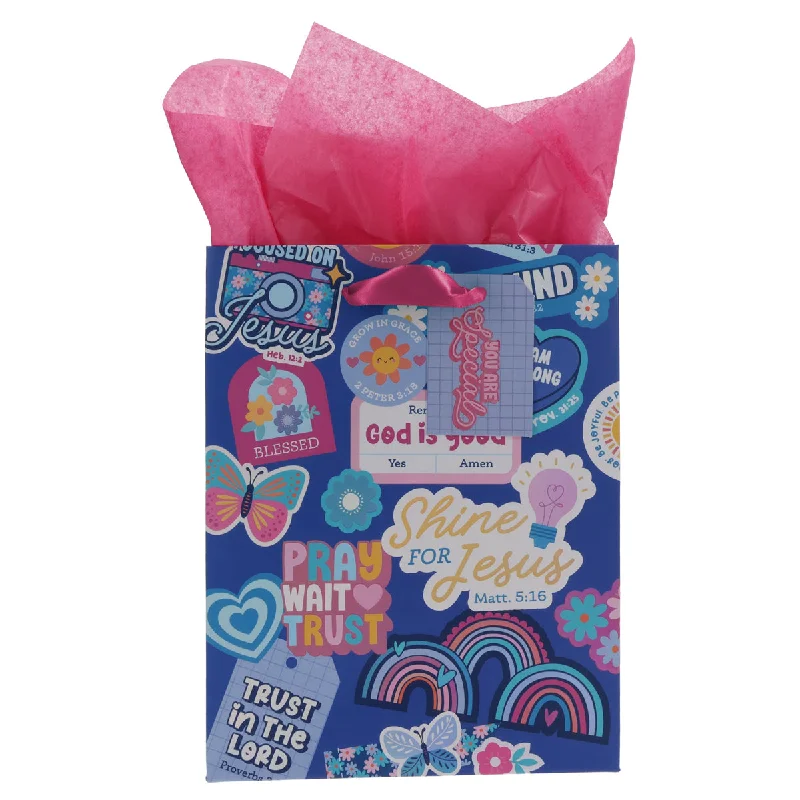 Large - capacity plastic shopping and gift bags with reinforced handles for bulk purchasesShine for Jesus Medium Gift Bag with Gift Tag Large - capacity plastic shopping and gift bags with reinforced handles for bulk purchasesShine for Jesus Medium Gift Bag with Gift Tag