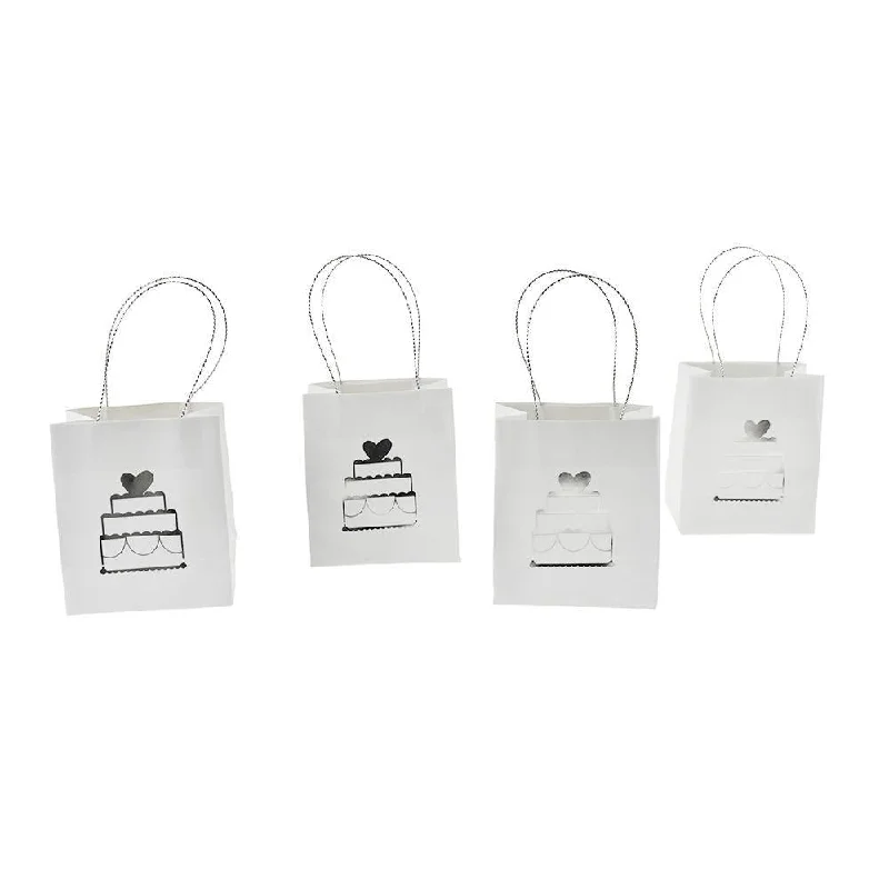 Vintage - style fabric shopping and gift bags with lace trim for a romantic touchFoil Wedding Cake Favor Bags, 2-7/8-Inch, 4-Count Vintage - style fabric shopping and gift bags with lace trim for a romantic touchFoil Wedding Cake Favor Bags, 2-7/8-Inch, 4-Count