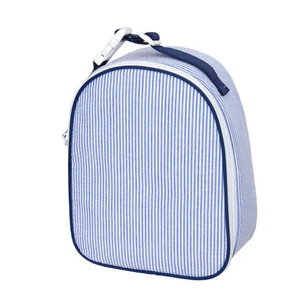 Lunch bags with a reflective exterior for increased visibilityNavy Seersucker Lunchbox Lunch bags with a reflective exterior for increased visibilityNavy Seersucker Lunchbox