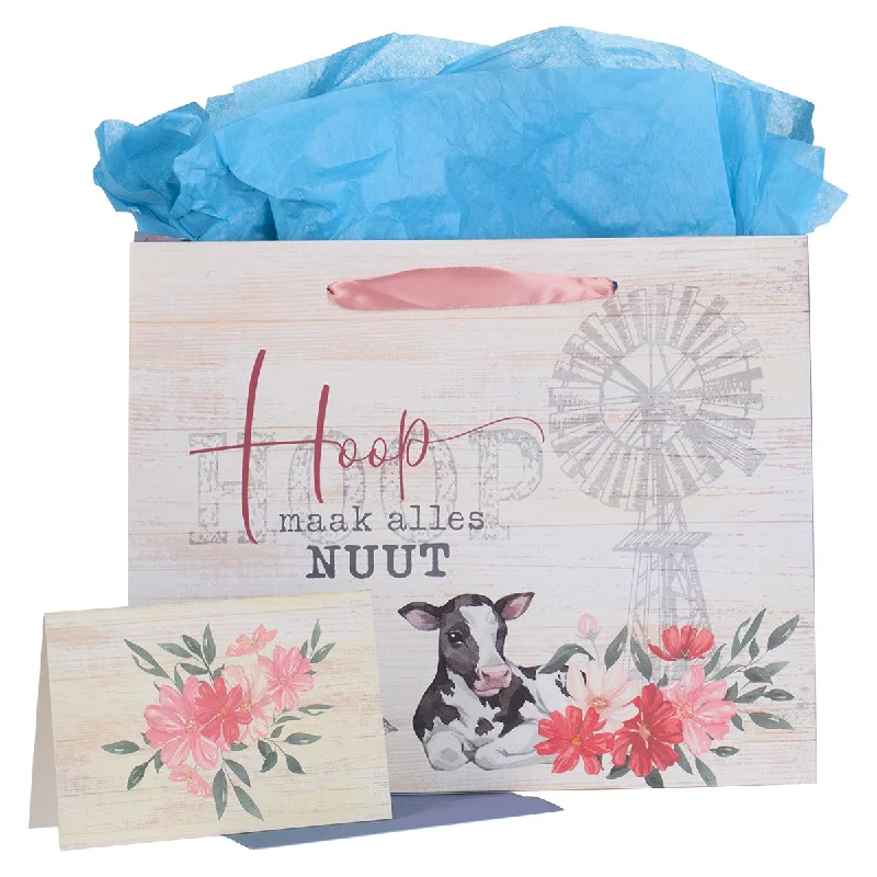 Foldable shopping and gift bags with a compact design for easy storageHoop Maak Alles Nuut Afrikaans Large Landscape Gift Bag With Card Foldable shopping and gift bags with a compact design for easy storageHoop Maak Alles Nuut Afrikaans Large Landscape Gift Bag With Card