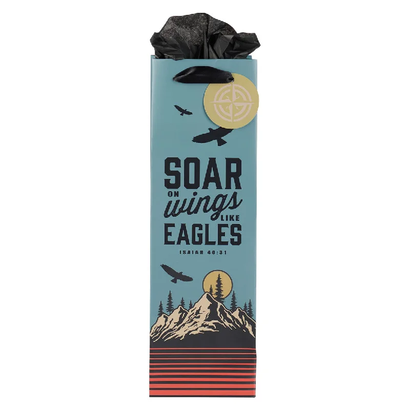 Vintage - style fabric shopping and gift bags with lace trim for a romantic touchSoar On Wings Like Eagles Bottle Gift Bag Vintage - style fabric shopping and gift bags with lace trim for a romantic touchSoar On Wings Like Eagles Bottle Gift Bag