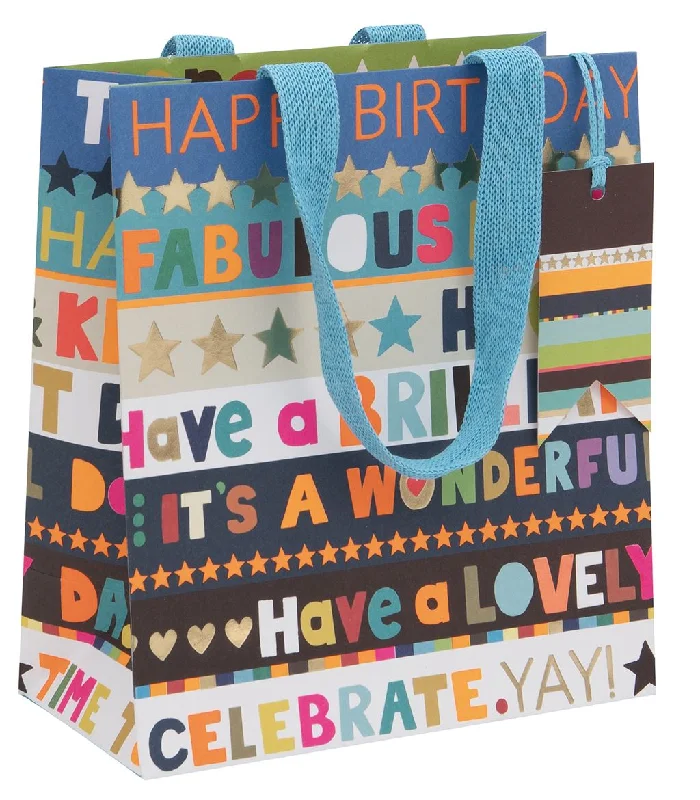 Colorful paper shopping and gift bags with intricate embossed patterns for party favorsGift Bag Medium - Fabulous Blue Colorful paper shopping and gift bags with intricate embossed patterns for party favorsGift Bag Medium - Fabulous Blue