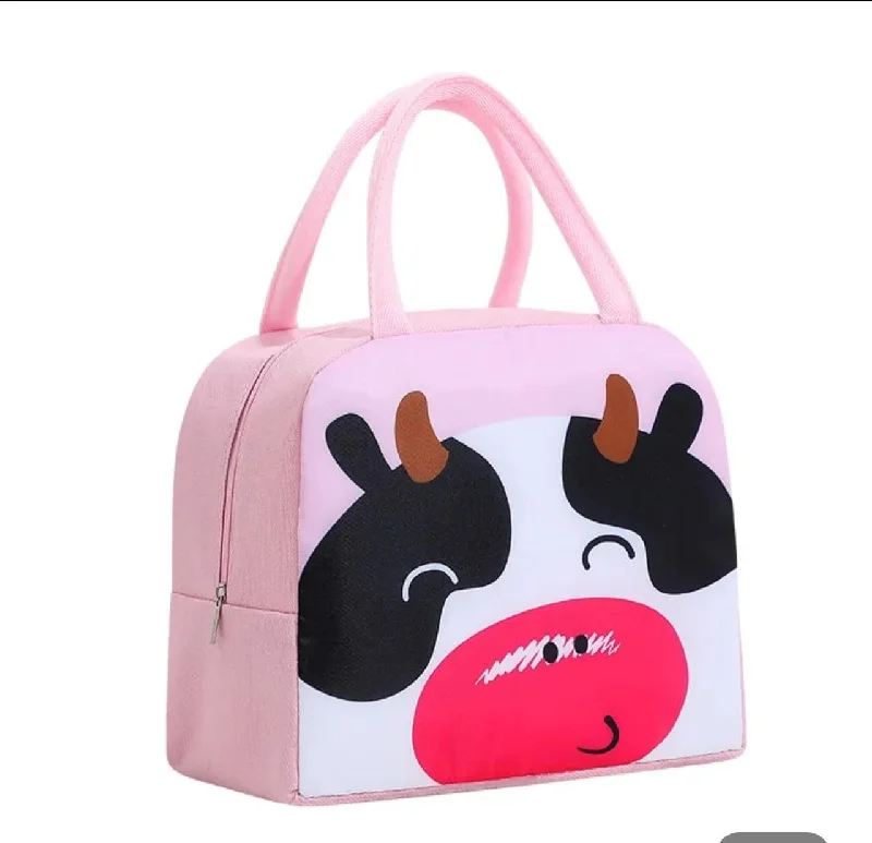 Military - style lunch bags with MOLLE webbing for attaching extra itemsAluminum foil thick thermal insulation bag for kids (Pink Cow) 1 pc Military - style lunch bags with MOLLE webbing for attaching extra itemsAluminum foil thick thermal insulation bag for kids (Pink Cow) 1 pc