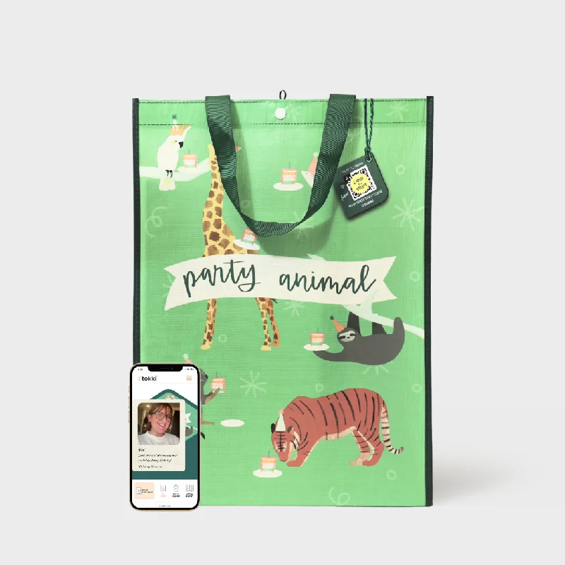 Luxury leather shopping and gift bags with gold - plated hardware for high - end presentsParty Animal | Extra-Large | Reusable Gift Bag + QR Greeting Card Luxury leather shopping and gift bags with gold - plated hardware for high - end presentsParty Animal | Extra-Large | Reusable Gift Bag + QR Greeting Card