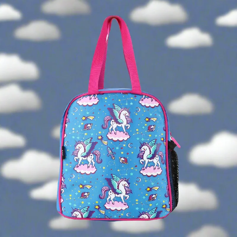 Designer lunch bags with a high - end brand logo for luxury usersSmily kiddos joy lunch bag-Unicorn Blue Designer lunch bags with a high - end brand logo for luxury usersSmily kiddos joy lunch bag-Unicorn Blue