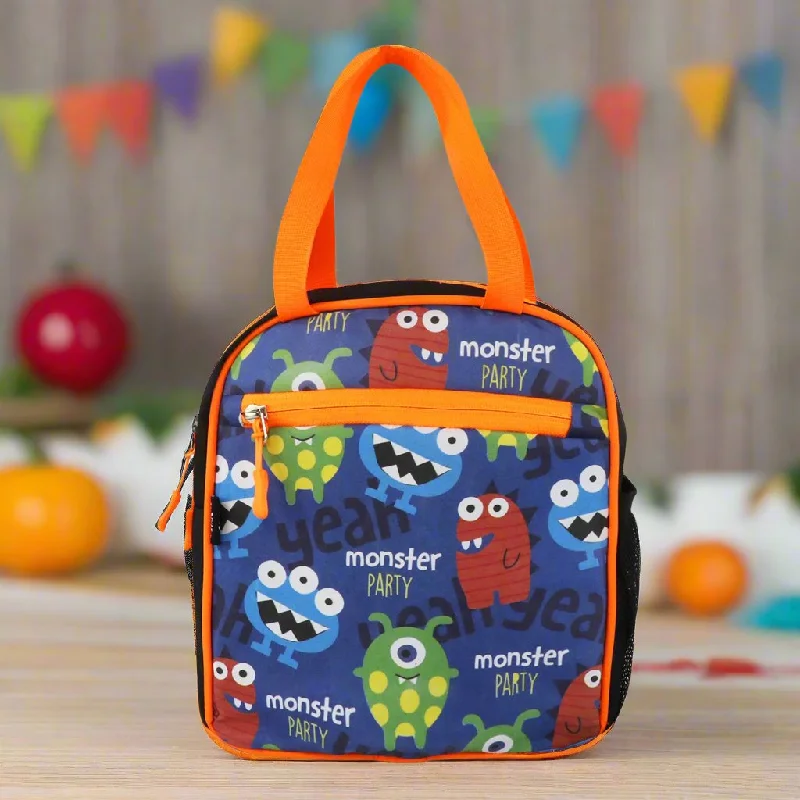 Lunch bags with a separate compartment for drinks and utensilsSmily kiddos joy lunch bag- Monster theme - Blue Lunch bags with a separate compartment for drinks and utensilsSmily kiddos joy lunch bag- Monster theme - Blue