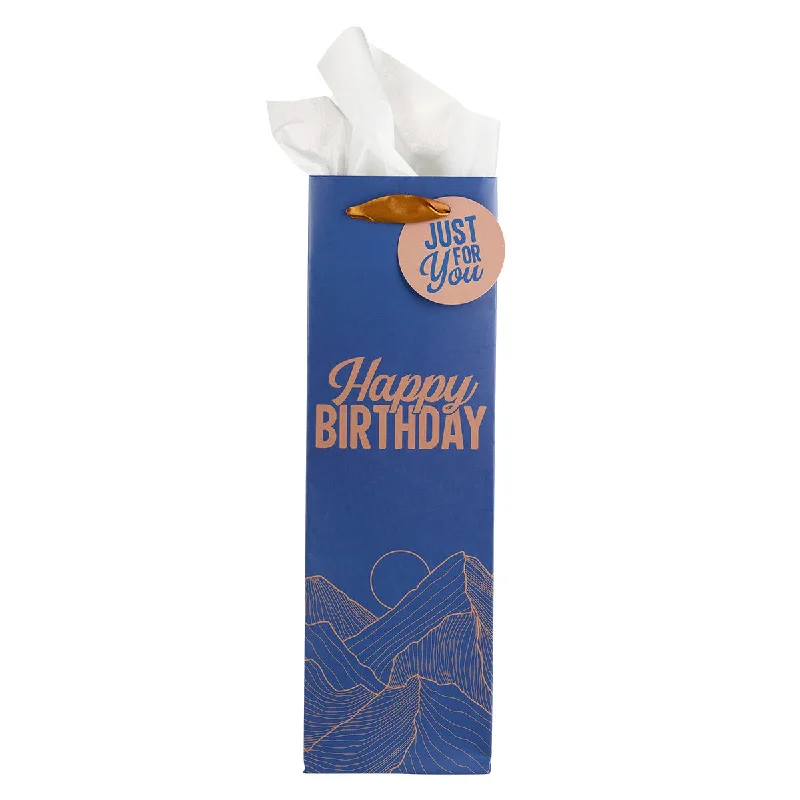 Transparent PVC shopping and gift bags with a decorative ribbon for visibility of contentsHappy Birthday Bottle Gift Bag Transparent PVC shopping and gift bags with a decorative ribbon for visibility of contentsHappy Birthday Bottle Gift Bag