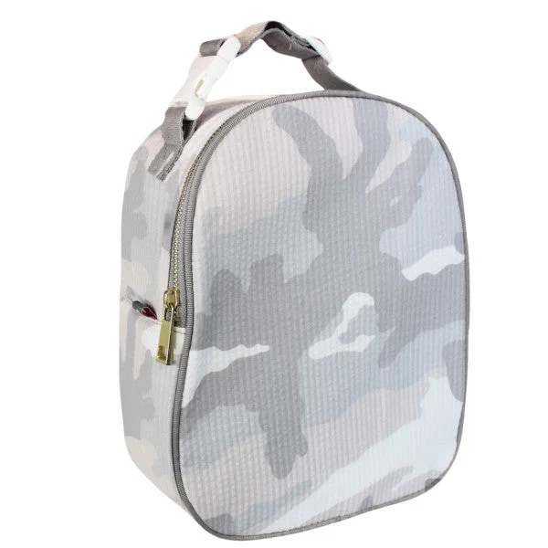 Insulated stainless - steel lunch bags with leak - proof lining for school kidsSnow Camo Seersucker Lunchbox Insulated stainless - steel lunch bags with leak - proof lining for school kidsSnow Camo Seersucker Lunchbox