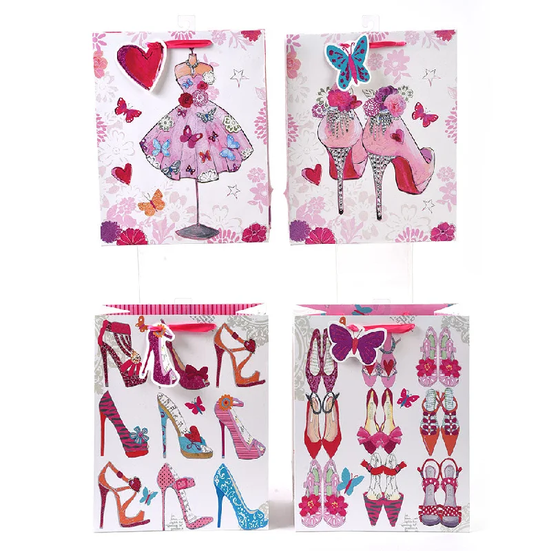 Hand - painted ceramic shopping and gift bags for artisanal giftsExtra Large Matte Shoes Galore Gift Bag Glitter Tag 4 Designs Hand - painted ceramic shopping and gift bags for artisanal giftsExtra Large Matte Shoes Galore Gift Bag Glitter Tag 4 Designs