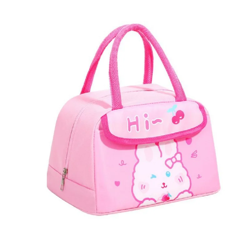 Foldable lunch bags with a compact design for easy storage at homeCute Design Lunch Bag with Front Pocket for Kids (Bunny Pink) Foldable lunch bags with a compact design for easy storage at homeCute Design Lunch Bag with Front Pocket for Kids (Bunny Pink)