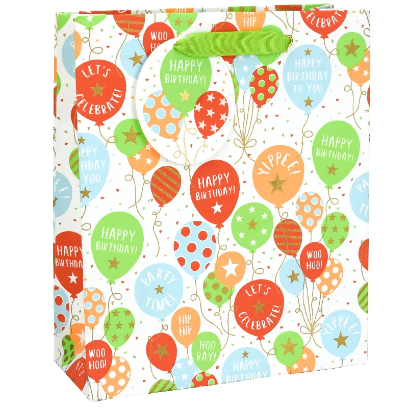 Retro - inspired shopping and gift bags with a bold color palette for nostalgiaBalloons Large Gift Bag Retro - inspired shopping and gift bags with a bold color palette for nostalgiaBalloons Large Gift Bag