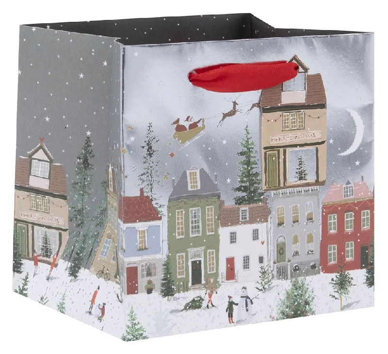 Leatherette shopping and gift bags with a zipper closure for securityChristmas Gift Bag - Short Christmas Fairytale Leatherette shopping and gift bags with a zipper closure for securityChristmas Gift Bag - Short Christmas Fairytale