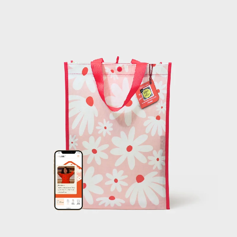 Magnetic - closure shopping and gift bags made of velvet for eleganceDaisy Chain | Large | Reusable Gift Bag + QR Greeting Card Magnetic - closure shopping and gift bags made of velvet for eleganceDaisy Chain | Large | Reusable Gift Bag + QR Greeting Card