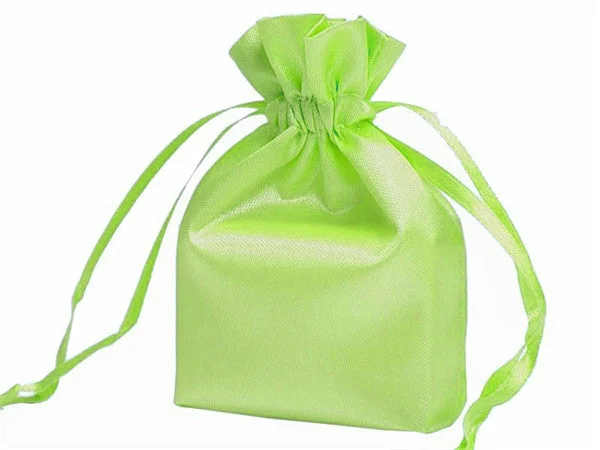 Luxury leather shopping and gift bags with gold - plated hardware for high - end presents4x6 Apple Green Elegant Satin Bags - 12 pcs Luxury leather shopping and gift bags with gold - plated hardware for high - end presents4x6 Apple Green Elegant Satin Bags - 12 pcs