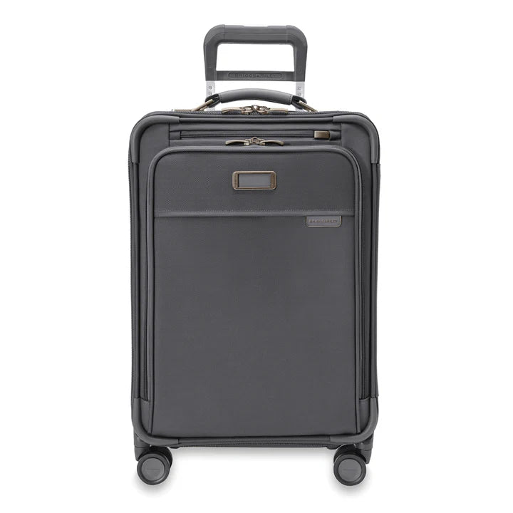 Rolling travel bag with adjustable telescopic handle for different user heightsBriggs & Riley Baseline Essential 22" Carry-On Expandable Spinner Rolling travel bag with adjustable telescopic handle for different user heightsBriggs & Riley Baseline Essential 22" Carry-On Expandable Spinner