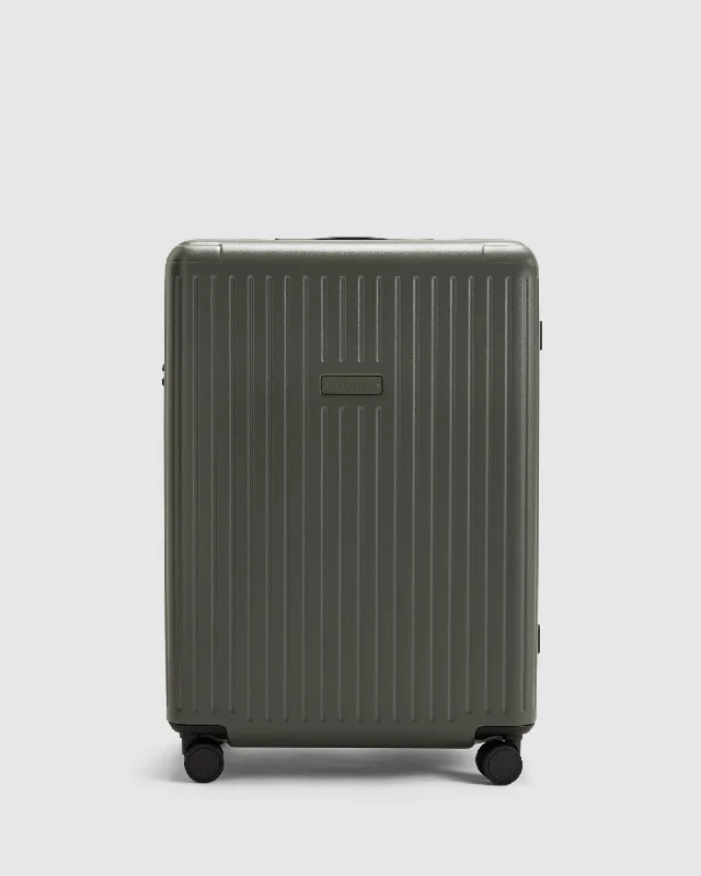 Designer - branded leather travel bag for luxury business travelersMedium Check In Suitcase - Olivine Green Designer - branded leather travel bag for luxury business travelersMedium Check In Suitcase - Olivine Green