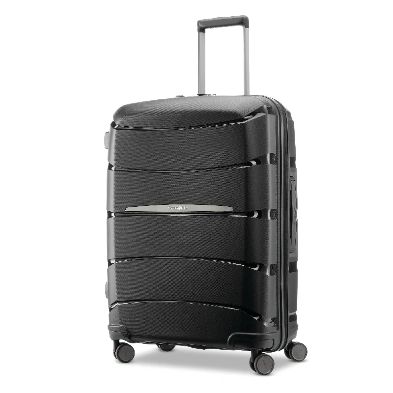 Vintage leather travel bag with brass accents for a classic and sophisticated lookSamsonite Outline Pro Medium Expandable Spinner Vintage leather travel bag with brass accents for a classic and sophisticated lookSamsonite Outline Pro Medium Expandable Spinner
