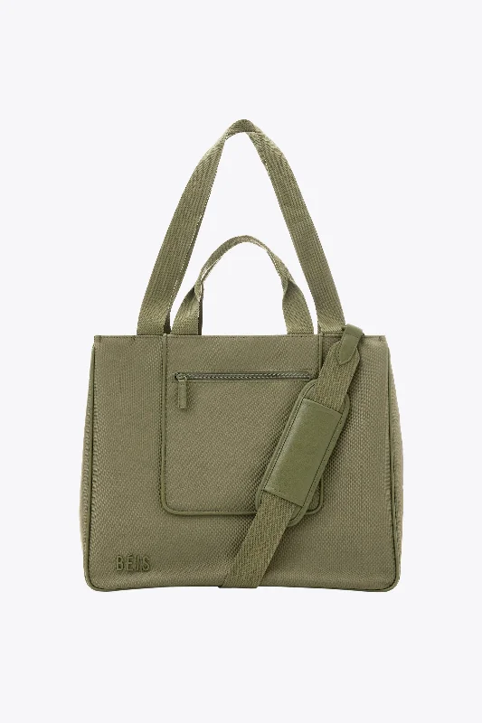 Garment - protected travel bag with hanging system for suits and dressesThe East To West Tote in Olive