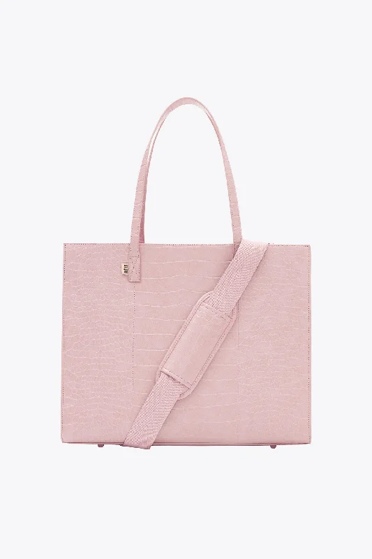Garment - protected travel bag with hanging system for suits and dressesThe Large Work Tote in Atlas Pink Croc Garment - protected travel bag with hanging system for suits and dressesThe Large Work Tote in Atlas Pink Croc