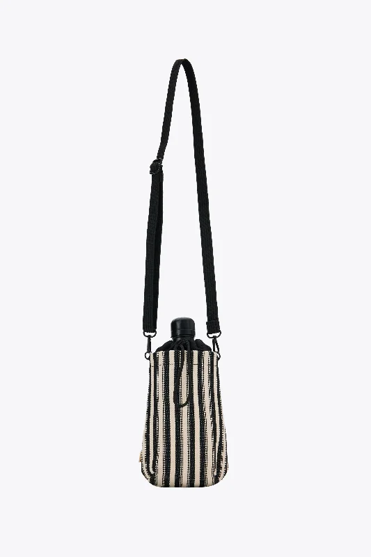 Stackable travel bag set with various sizes for diverse packing needsThe Water Bottle Crossbody in Black Stripe Stackable travel bag set with various sizes for diverse packing needsThe Water Bottle Crossbody in Black Stripe