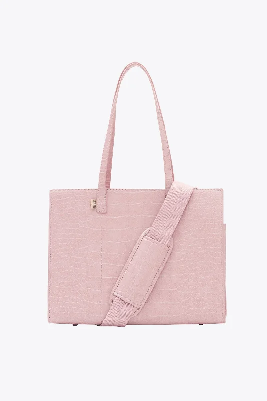 Anti - theft travel bag with RFID - blocking pockets for personal safetyThe Work Tote in Atlas Pink Croc Anti - theft travel bag with RFID - blocking pockets for personal safetyThe Work Tote in Atlas Pink Croc