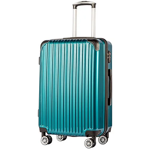 COOLIFE Luggage Expandable(only 28") Suitcase PC+ABS Spinner 20in 24in 28in Carry on (Green New, L(28in)) COOLIFE Luggage Expandable(only 28") Suitcase PC+ABS Spinner 20in 24in 28in Carry on (Green New, L(28in))