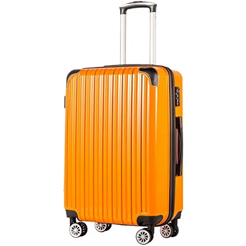 COOLIFE Luggage Expandable(only 28") Suitcase PC+ABS Spinner 20in 24in 28in Carry on (Orange New, S(20in)_Carry on) COOLIFE Luggage Expandable(only 28") Suitcase PC+ABS Spinner 20in 24in 28in Carry on (Orange New, S(20in)_Carry on)