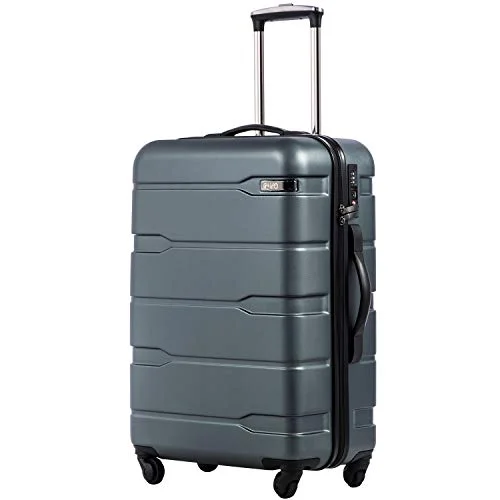 Coolife Luggage Expandable(only 28") Suitcase PC+ABS Spinner Built-In TSA lock 20in 24in 28in Carry on (Teal, M(24in).) Coolife Luggage Expandable(only 28") Suitcase PC+ABS Spinner Built-In TSA lock 20in 24in 28in Carry on (Teal, M(24in).)
