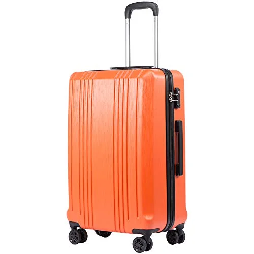 Coolife Luggage Expandable(only 28") Suitcase PC+ABS with TSA Lock Spinner 20in 24in 28in (orange, M(24IN)) Coolife Luggage Expandable(only 28") Suitcase PC+ABS with TSA Lock Spinner 20in 24in 28in (orange, M(24IN))