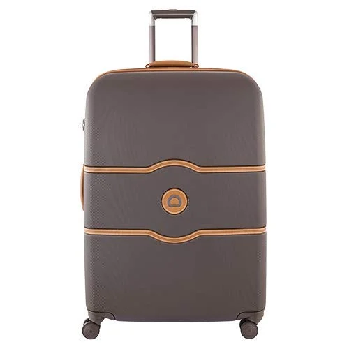 DELSEY Paris Luggage Chatelet Hard+ Large Checked Spinner Suitcase Hardcase with Lock, Chocolate Brown DELSEY Paris Luggage Chatelet Hard+ Large Checked Spinner Suitcase Hardcase with Lock, Chocolate Brown