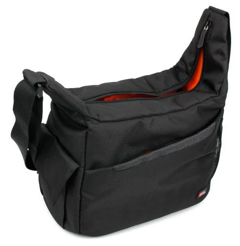 Duragadget Premium Quality Water-Resistant Delux Shoulder Messenger Bag In Black & Orange For The Duragadget Premium Quality Water-Resistant Delux Shoulder Messenger Bag In Black & Orange For The