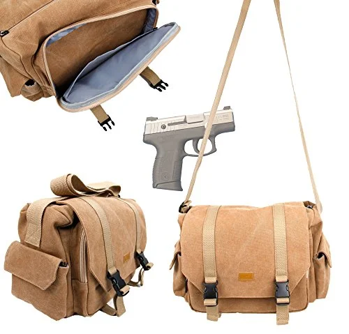 Duragadget Taurus Pt111 Millennium G2 Handgun Carry / Storage Bag - Deluxe Canvas Shoulder Bag In Duragadget Taurus Pt111 Millennium G2 Handgun Carry / Storage Bag - Deluxe Canvas Shoulder Bag In