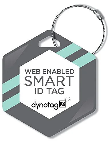 Dynotag Web/Gps Enabled Qr Smart Deluxe Steel Luggage Tag & Braided Steel Loop - Hexagon Dynotag Web/Gps Enabled Qr Smart Deluxe Steel Luggage Tag & Braided Steel Loop - Hexagon