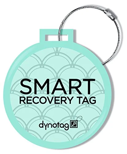 Dynotag Web/Gps Enabled Qr Smart Deluxe Steel Luggage Tag & Braided Steel Loop (Turquoise) Dynotag Web/Gps Enabled Qr Smart Deluxe Steel Luggage Tag & Braided Steel Loop (Turquoise)