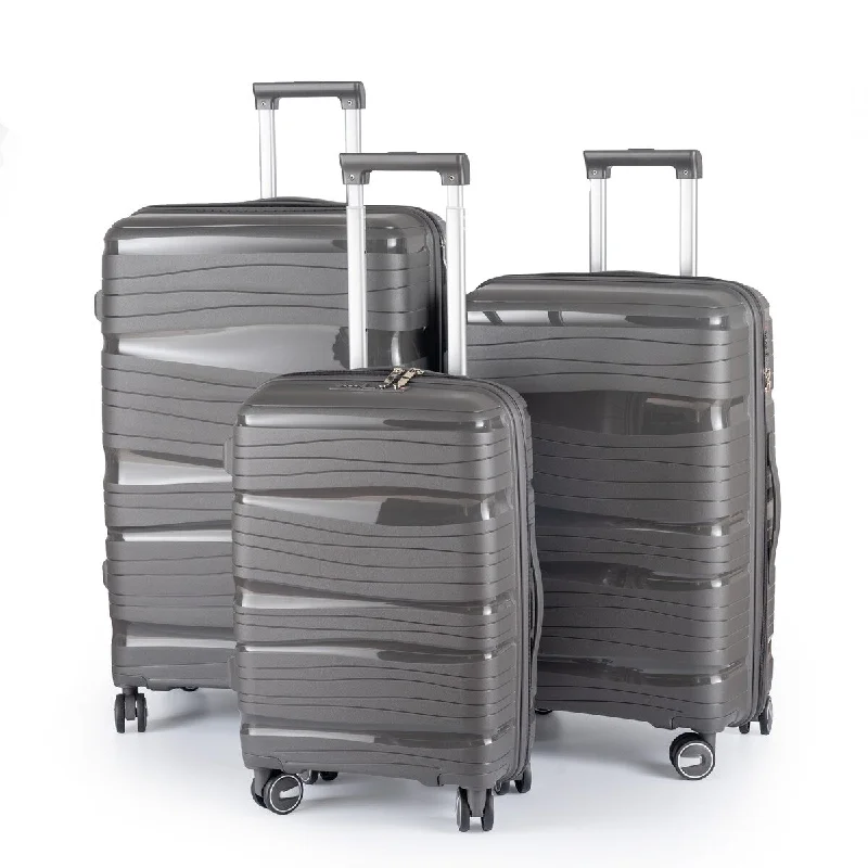 Hardshell Suitcase Spinner Wheels PP Luggage Sets Lightweight Durable Suitcase with TSA Lock,3-Piece Set (20/24/28)Dark Gray Hardshell Suitcase Spinner Wheels PP Luggage Sets Lightweight Durable Suitcase with TSA Lock,3-Piece Set (20/24/28)Dark Gray