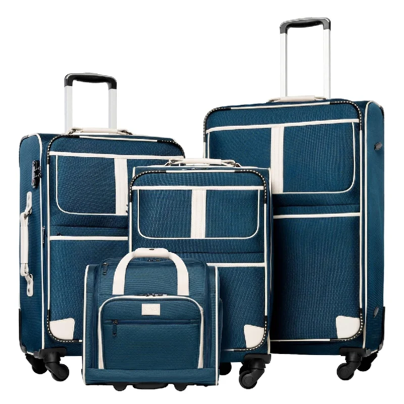 Luggage 4 Piece Set Suitcase Expandable TSA lock spinner softshell