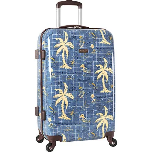 Tommy Bahama Carry On Hardside Luggage Spinner Suitcase, Navy Map Print