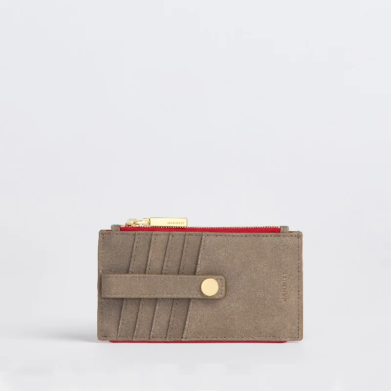 Eco-friendly money clips made from sustainable materials210 West | Pewter/Brushed Gold Red Zip Eco-friendly money clips made from sustainable materials210 West | Pewter/Brushed Gold Red Zip