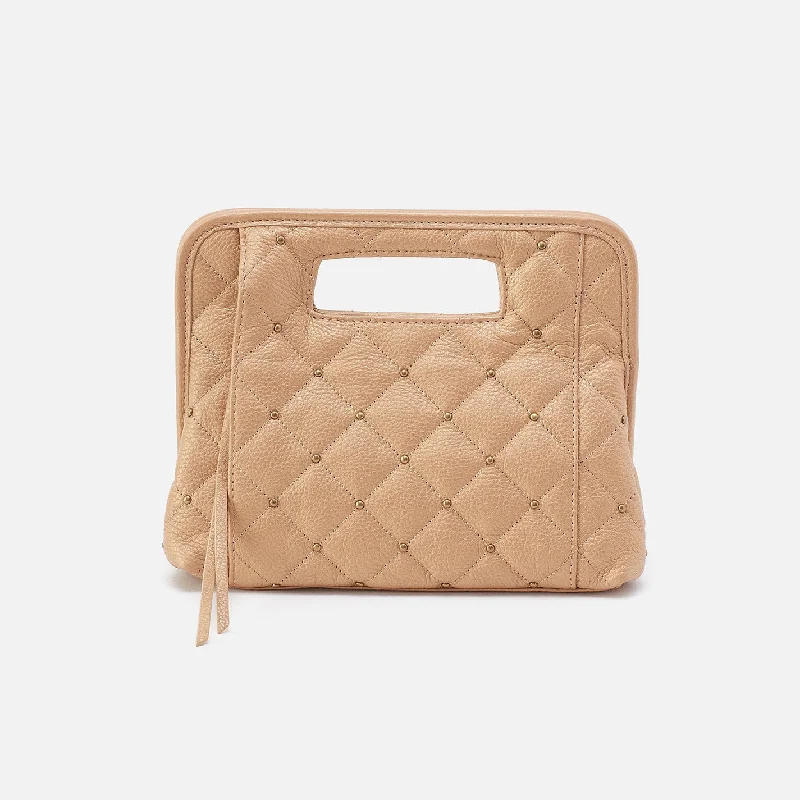 Eco-friendly money clips made from sustainable materialsAce Clutch In Pebbled Metallic Leather - Dusty Gold Eco-friendly money clips made from sustainable materialsAce Clutch In Pebbled Metallic Leather - Dusty Gold