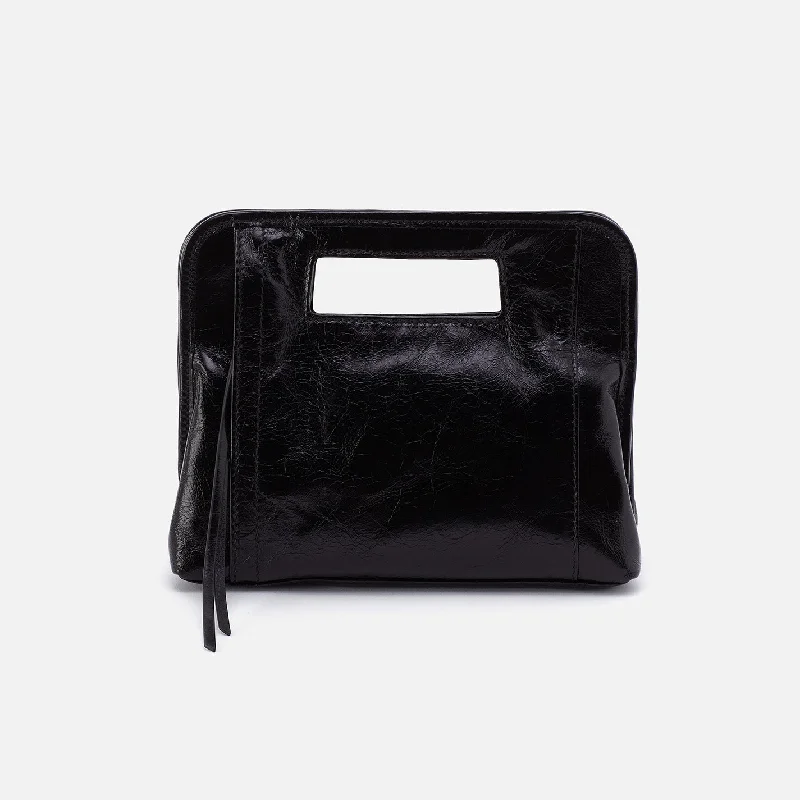 Custom money clips for corporate giftsAce Clutch In Polished Leather - Black